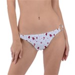 Christmas Xmas Holiday Pattern Background Ring Detail Bikini Bottoms