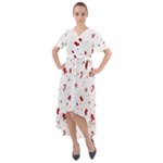 Christmas Xmas Holiday Pattern Background Front Wrap High Low Dress