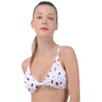 Christmas Xmas Holiday Pattern Background Knot Up Bikini Top