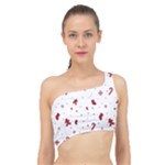 Christmas Xmas Holiday Pattern Background Spliced Up Bikini Top 