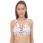 Christmas Xmas Holiday Pattern Background Cage Up Bikini Top