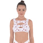 Christmas Xmas Holiday Pattern Background Bandaged Up Bikini Top