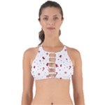 Christmas Xmas Holiday Pattern Background Perfectly Cut Out Bikini Top