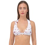 Christmas Xmas Holiday Pattern Background Double Strap Halter Bikini Top