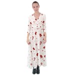 Christmas Xmas Holiday Pattern Background Button Up Maxi Dress