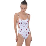 Christmas Xmas Holiday Pattern Background Tie Strap One Piece Swimsuit