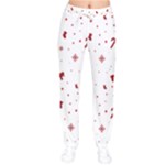 Christmas Xmas Holiday Pattern Background Women Velvet Drawstring Pants