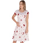 Christmas Xmas Holiday Pattern Background Classic Short Sleeve Dress