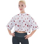 Christmas Xmas Holiday Pattern Background Mock Neck T-Shirt