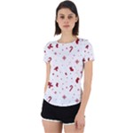 Christmas Xmas Holiday Pattern Background Back Cut Out Sport T-Shirt