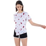 Christmas Xmas Holiday Pattern Background Asymmetrical Short Sleeve Sports T-Shirt