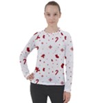 Christmas Xmas Holiday Pattern Background Women s Pique Long Sleeve T-Shirt