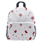 Christmas Xmas Holiday Pattern Background Kids  Age 5-10 Lightweight School Backpack with Side Pockets