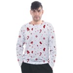 Christmas Xmas Holiday Pattern Background Men s Long Sleeve Raglan T-Shirt