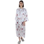 Christmas Xmas Holiday Pattern Background Maxi Satin Kimono