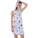 Christmas Xmas Holiday Pattern Background Racer Back Hoodie Dress