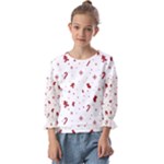 Christmas Xmas Holiday Pattern Background Kids  Cuff Sleeve Top