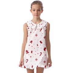 Kids  Pilgrim Collar Ruffle Hem Dress 