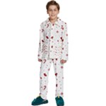 Christmas Xmas Holiday Pattern Background Kids  Long Sleeve Velvet Pajamas Set