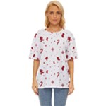 Christmas Xmas Holiday Pattern Background Oversized Basic T-Shirt