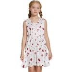 Christmas Xmas Holiday Pattern Background Kids  Sleeveless Tiered Mini Dress