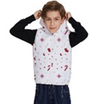 Christmas Xmas Holiday Pattern Background Kids  Stylish Hooded Puffer Vest