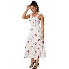 Tie-Strap Tiered Midi Chiffon Dress 