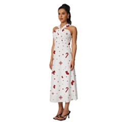 Sleeveless Cross Front Cocktail Midi Chiffon Dress 