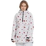 Christmas Xmas Holiday Pattern Background Women s Pullover Zip Ski and Snowboard Waterproof Breathable Jacket