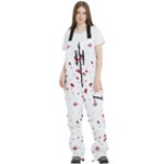 Christmas Xmas Holiday Pattern Background Women s Front Zip Ski And Snowboard Bib Pants