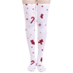 Christmas Xmas Holiday Pattern Background Thigh High Stockings