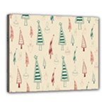 Trees Christmas Holiday Pattern Canvas 20  x 16  (Stretched)