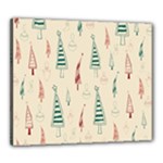 Trees Christmas Holiday Pattern Canvas 24  x 20  (Stretched)