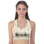 Trees Christmas Holiday Pattern Fitness Sports Bra