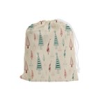 Trees Christmas Holiday Pattern Drawstring Pouch (Large)