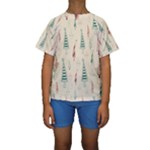 Trees Christmas Holiday Pattern Kids  Short Sleeve Swimwear