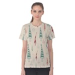 Trees Christmas Holiday Pattern Women s Cotton T-Shirt