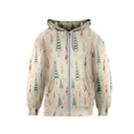 Trees Christmas Holiday Pattern Kids  Zipper Hoodie