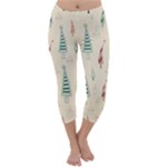 Trees Christmas Holiday Pattern Capri Winter Leggings 