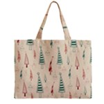 Trees Christmas Holiday Pattern Zipper Mini Tote Bag