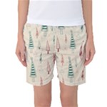 Trees Christmas Holiday Pattern Women s Basketball Shorts