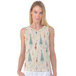 Trees Christmas Holiday Pattern Women s Basketball Tank Top