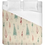 Trees Christmas Holiday Pattern Duvet Cover (King Size)