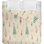 Trees Christmas Holiday Pattern Duvet Cover Double Side (King Size)