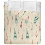 Trees Christmas Holiday Pattern Duvet Cover Double Side (California King Size)