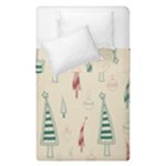 Trees Christmas Holiday Pattern Duvet Cover Double Side (Single Size)