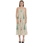 Trees Christmas Holiday Pattern Casual Spaghetti Strap Midi Dress