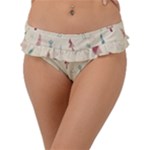 Trees Christmas Holiday Pattern Frill Bikini Bottoms