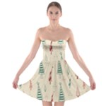 Trees Christmas Holiday Pattern Strapless Bra Top Dress