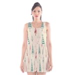 Trees Christmas Holiday Pattern Scoop Neck Skater Dress